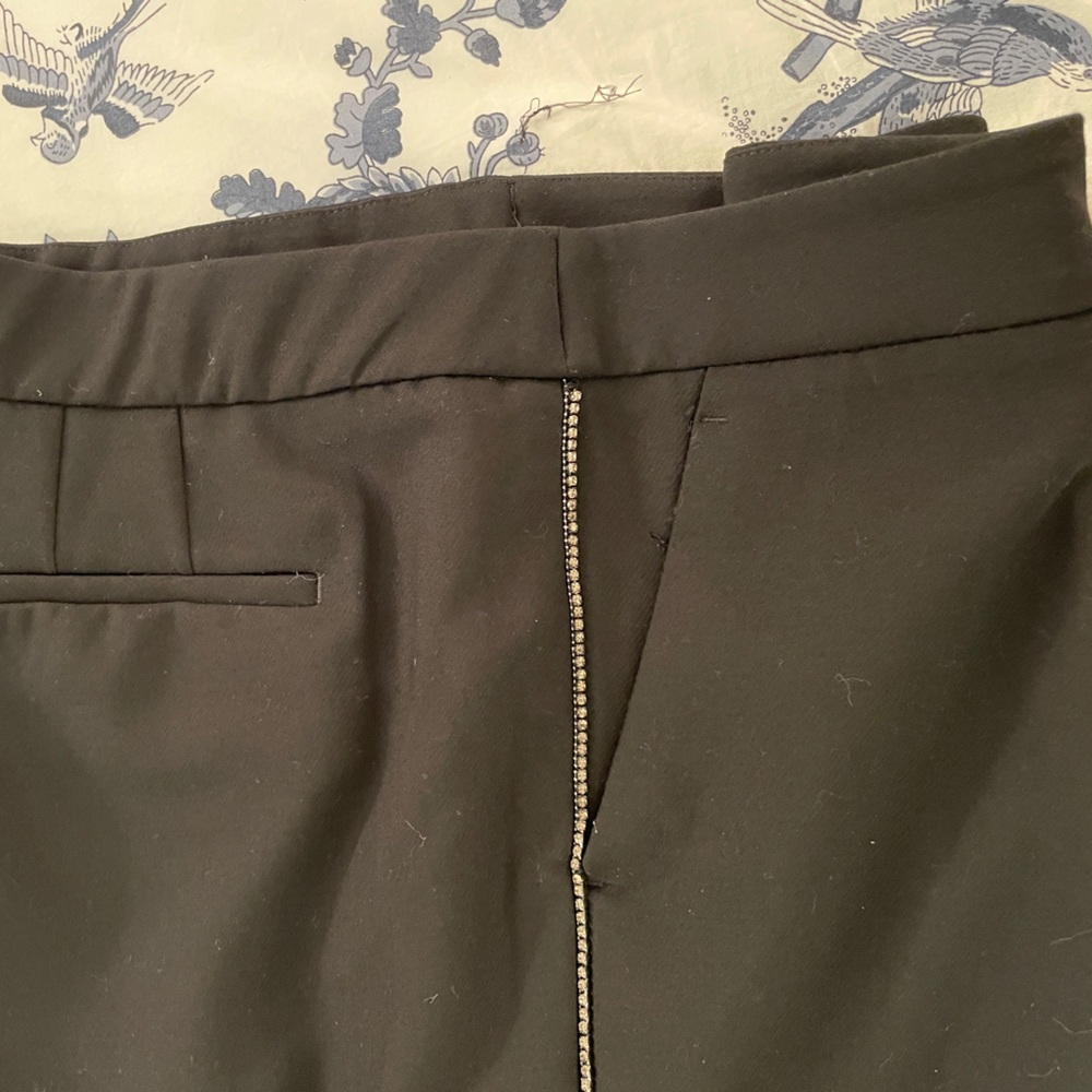 Talbots Black Trousers with rhinestone details.